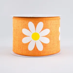 2.5" Bold Daisy Ribbon: Orange (10 Yards)