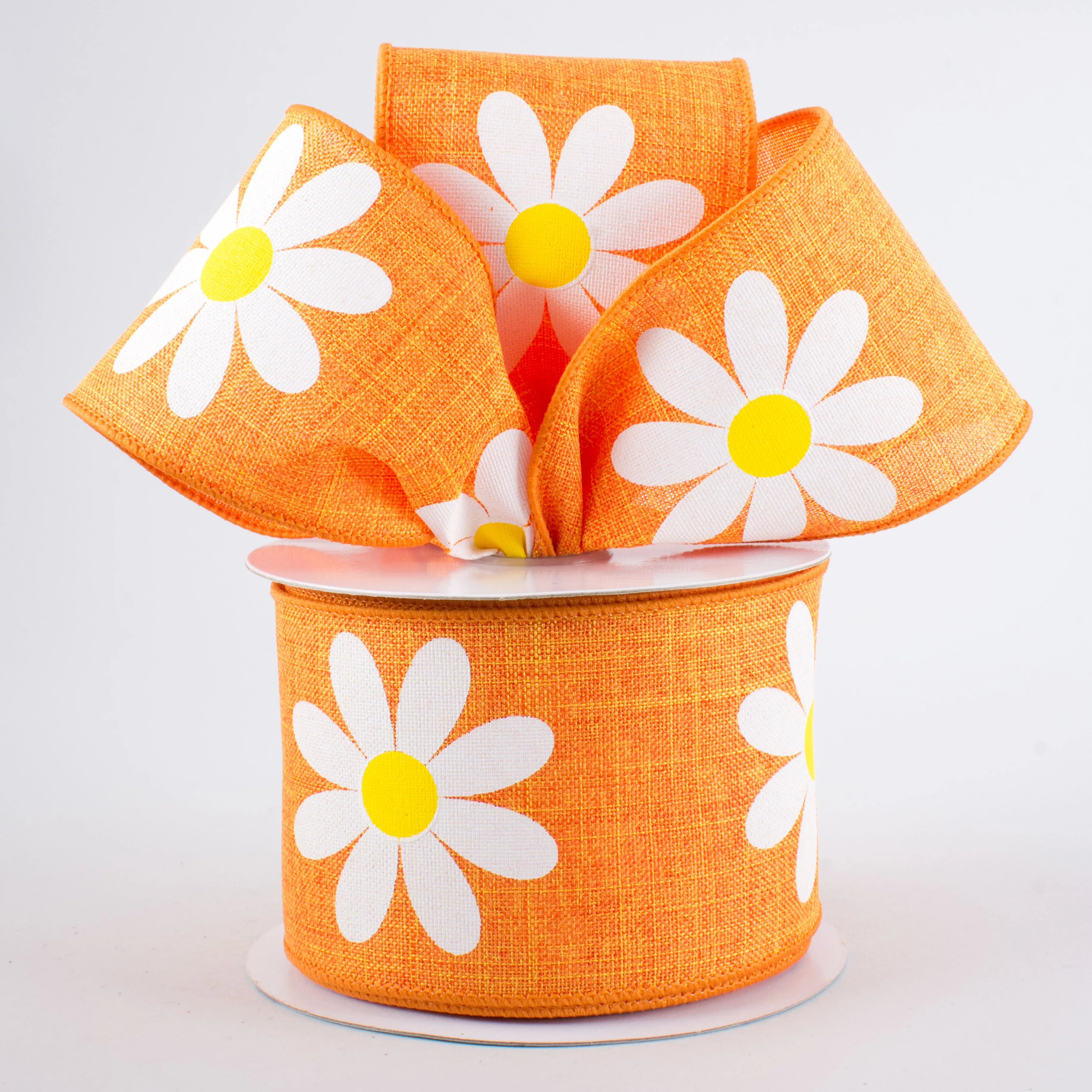 2.5" Bold Daisy Ribbon: Orange (10 Yards)
