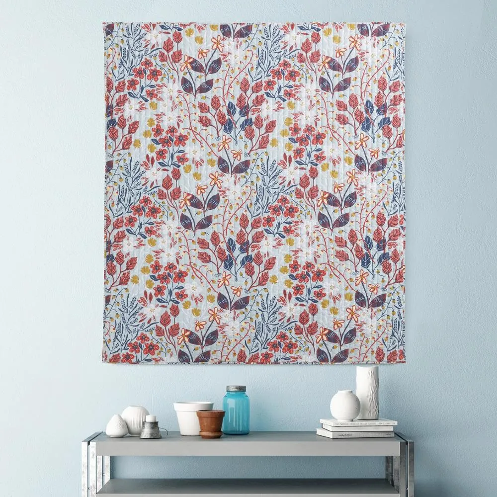 Barefoot Bungalow Perry Floral And Reversible Perfect Accessory Throw Blanket - 50x60", Multicolor