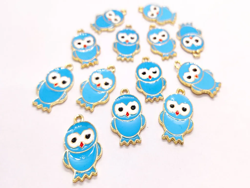 Blue Owl Metallic Jewelry Charms