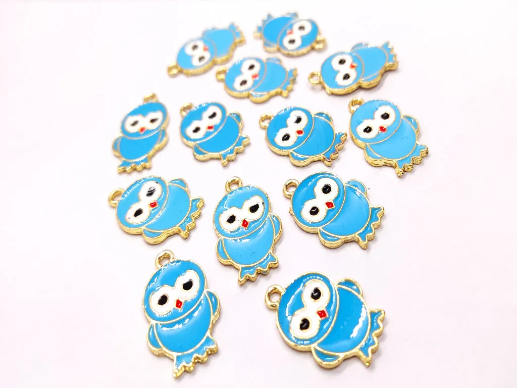 Blue Owl Metallic Jewelry Charms