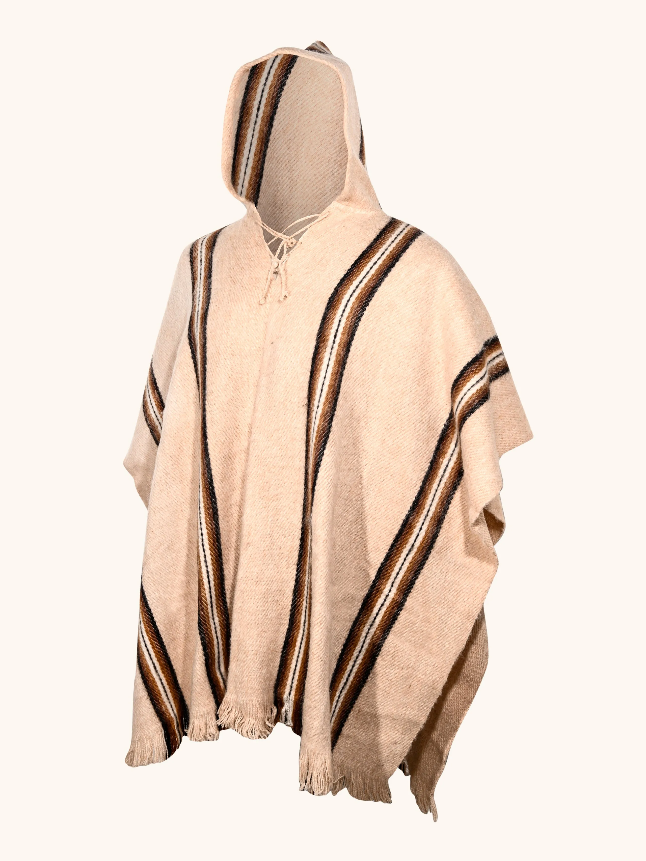 Bolivian "Illimani" Poncho with Hood