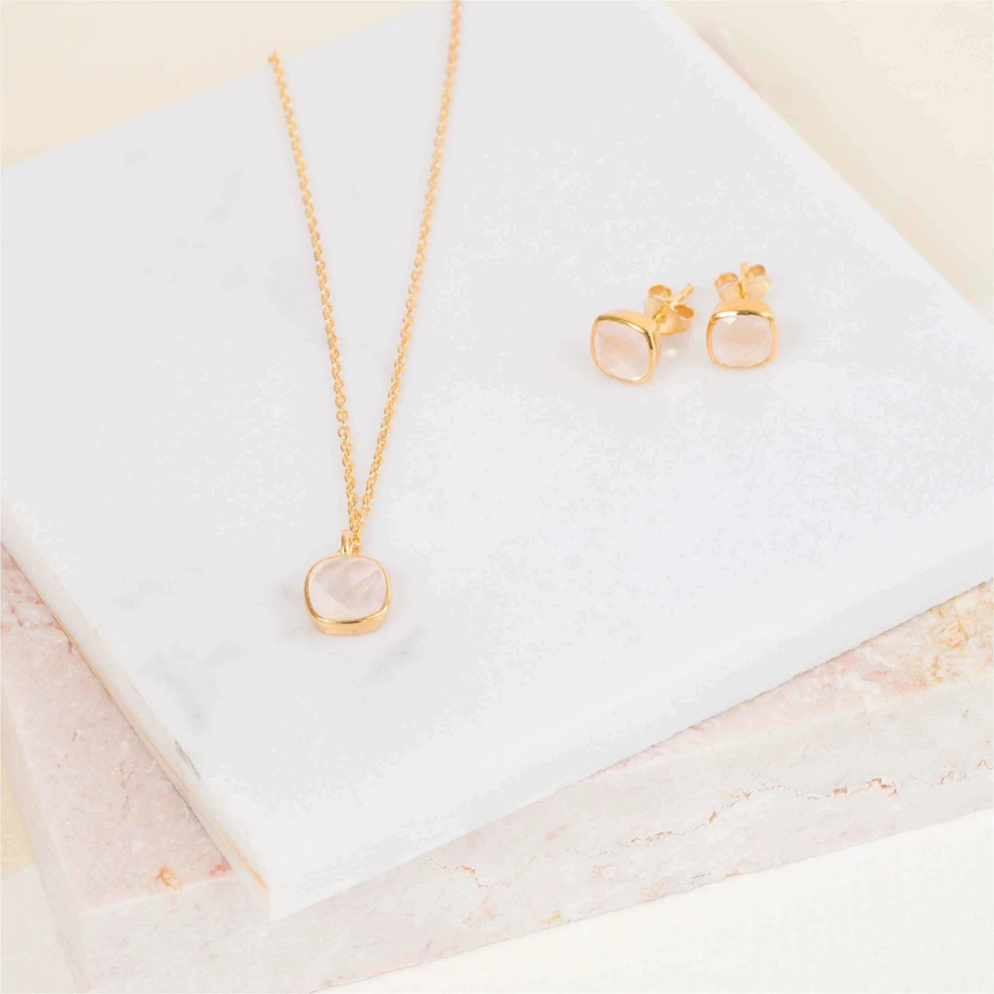 Brooklyn Rose Quartz & Gold Vermeil Bracelet