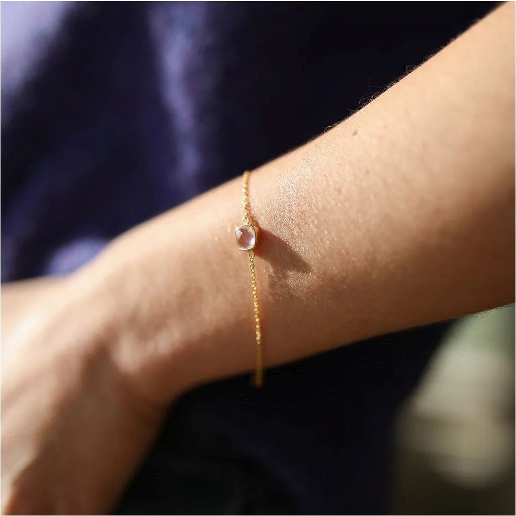 Brooklyn Rose Quartz & Gold Vermeil Bracelet