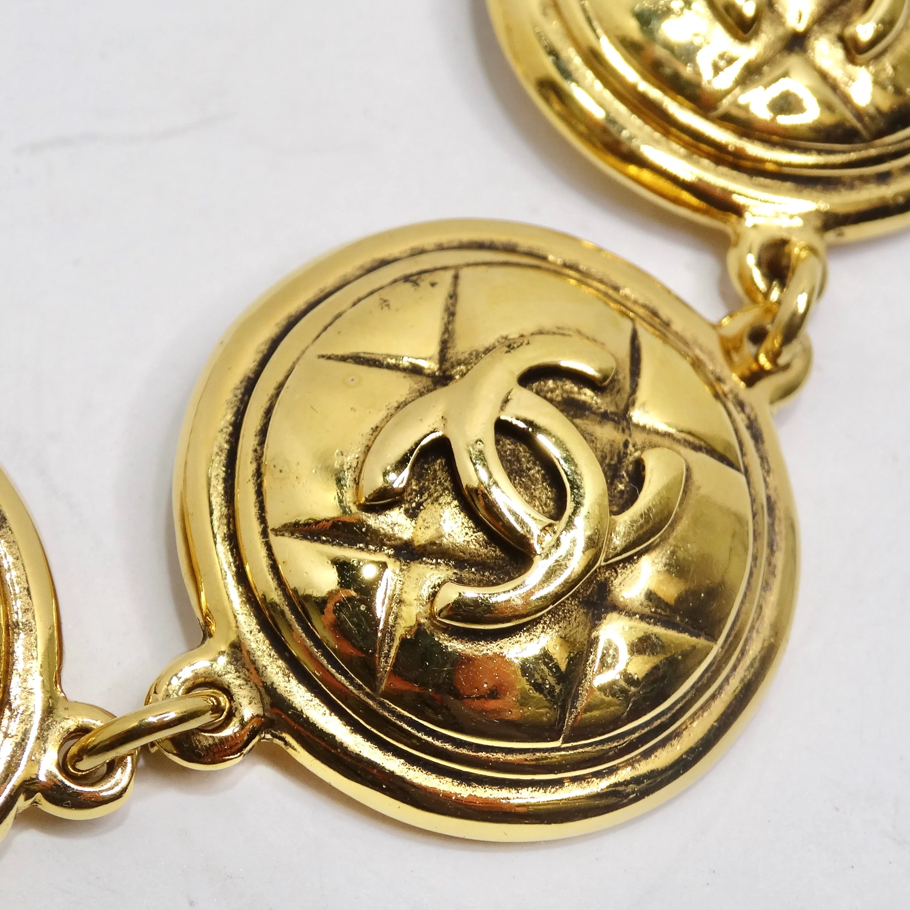 Chanel 1980s Chanel Quilted Medallion Bracelet