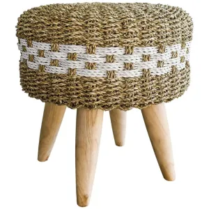 Chic Synthetic Rattan Stool – Versatile Elegance for Any Space