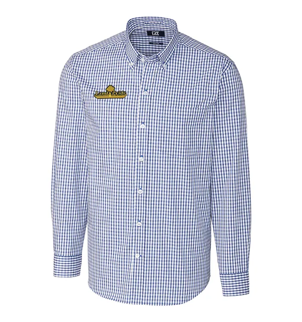 Cutter & Buck Easy Care Stretch Gingham Mens Long Sleeve Dress Shirt