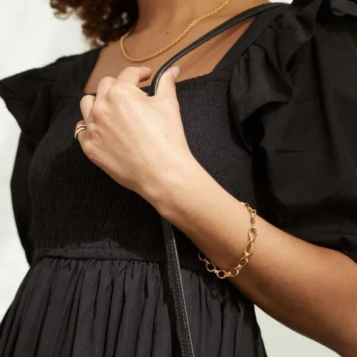 Egerton 9ct Yellow Gold Raindrop Link Bracelet