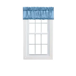 Ellis Stacey 1.5" Rod Pocket High Quality Fabric Solid Color Window Balloon Valance 60"x15" Slate