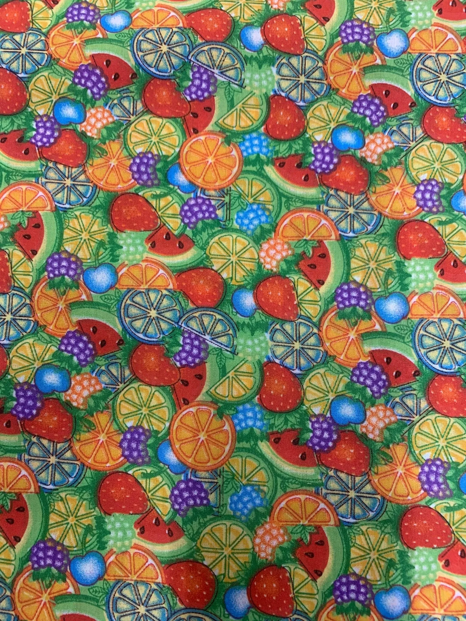Fashion Fabric Fruits Print Poly Cotton Fabric By The Yard
