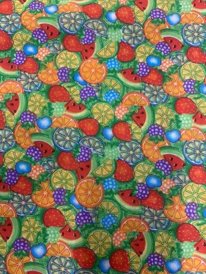 Fashion Fabric Fruits Print Poly Cotton Fabric By The Yard