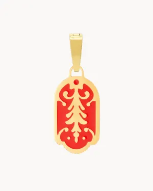 Festa Pavaljun Red Pendant, Gold