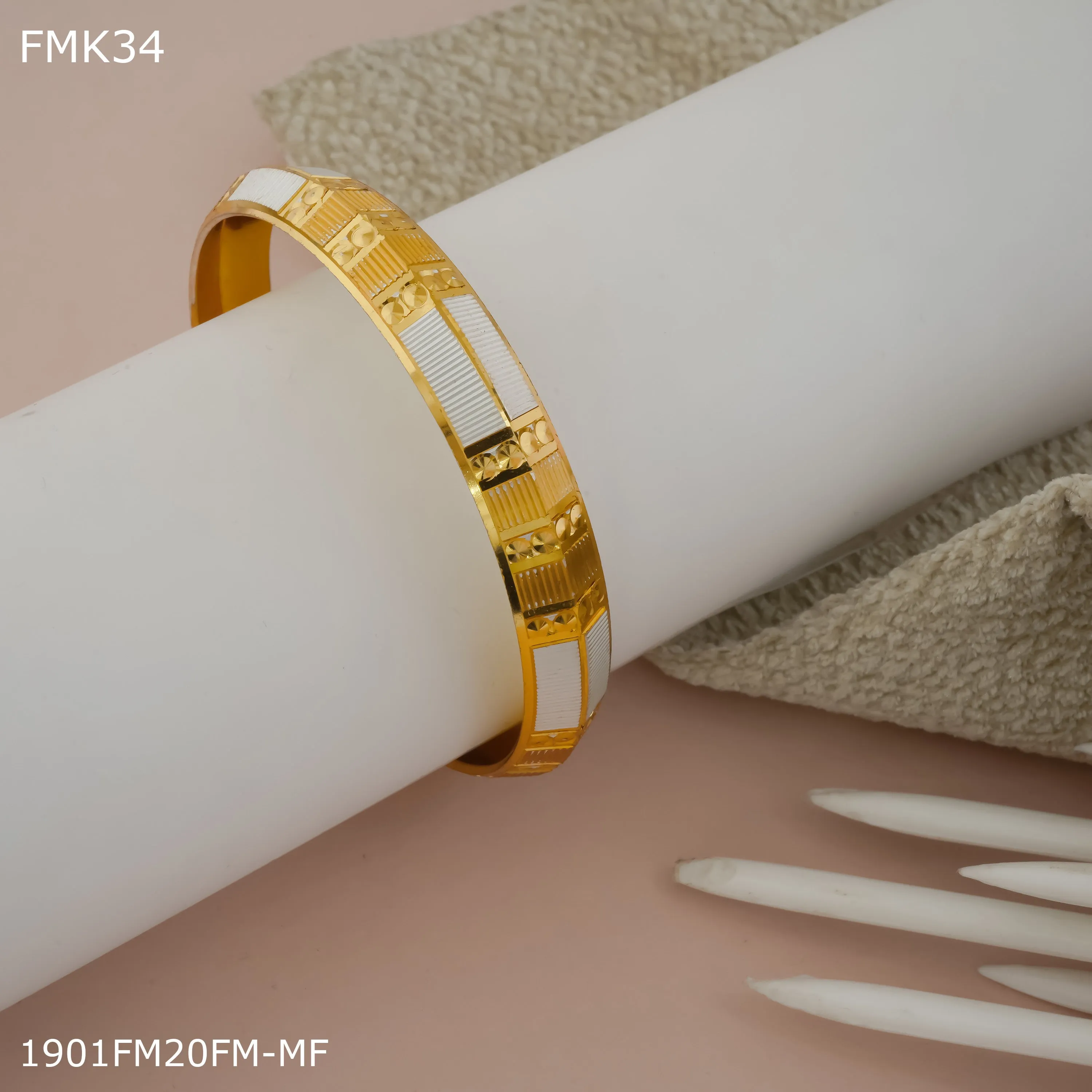FreeMen golden and silver kada for Men FMK34