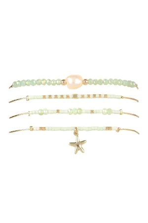 Fresh Pearl With Cast Star Fish Charm Bracelet
