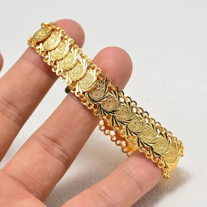 Gold Coin Bangles & Bracelets for Women and Men – African Jewelry Gifts