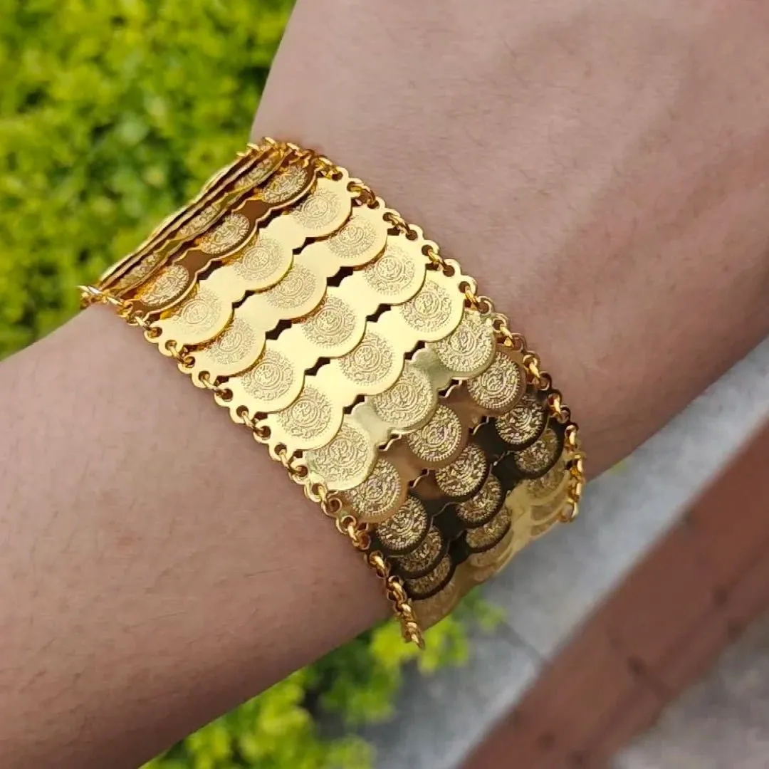 Gold Coin Bangles & Bracelets for Women and Men – African Jewelry Gifts