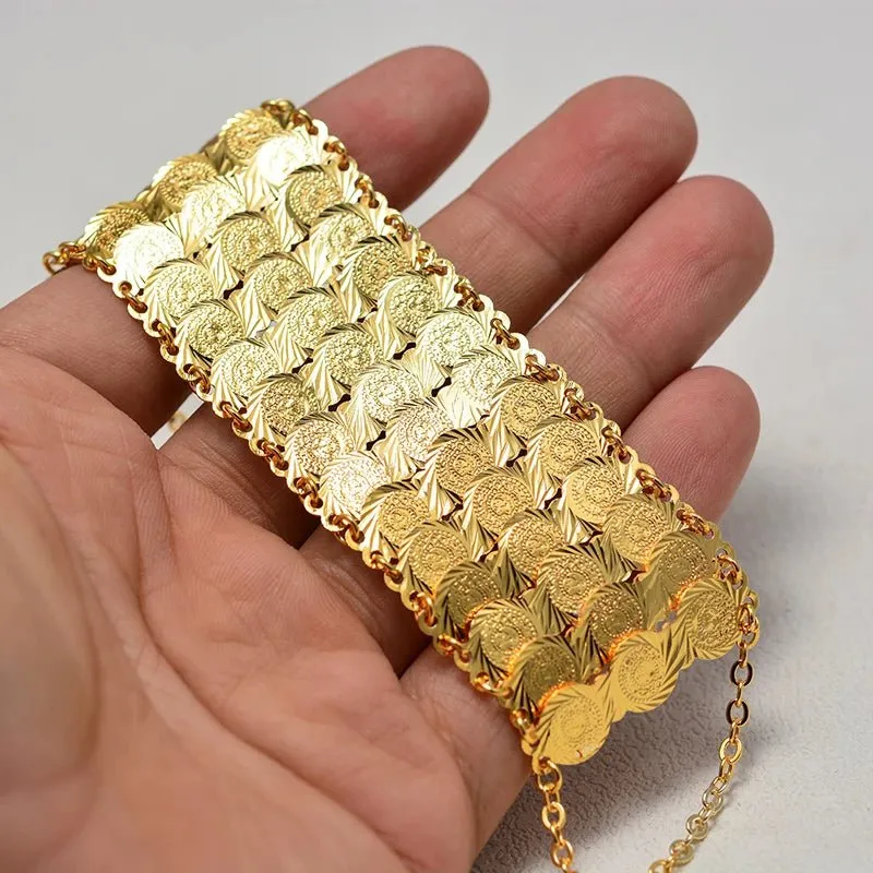 Gold Coin Bangles & Bracelets for Women and Men – African Jewelry Gifts
