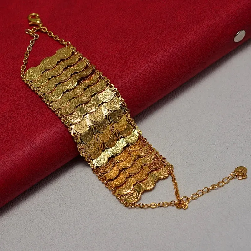 Gold Coin Bangles & Bracelets for Women and Men – African Jewelry Gifts