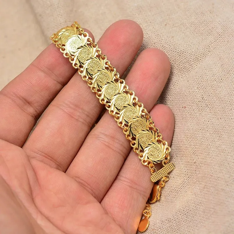 Gold Coin Bangles & Bracelets for Women and Men – African Jewelry Gifts