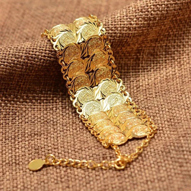 Gold Coin Bangles & Bracelets for Women and Men – African Jewelry Gifts