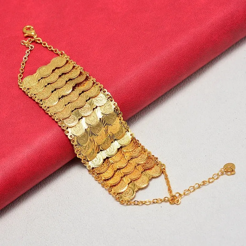 Gold Coin Bangles & Bracelets for Women and Men – African Jewelry Gifts