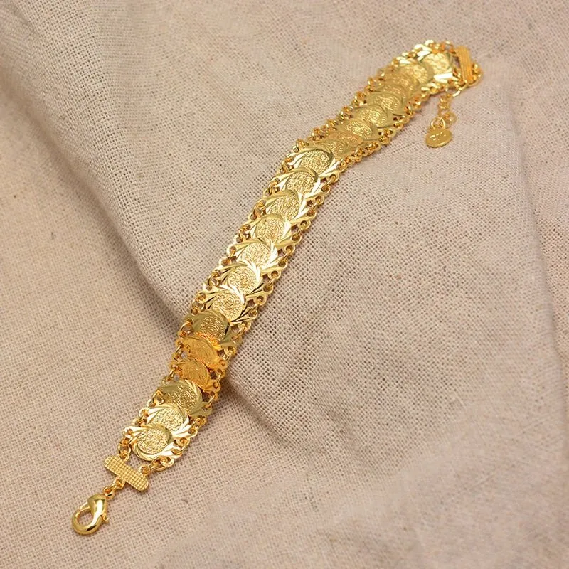 Gold Coin Bangles & Bracelets for Women and Men – African Jewelry Gifts