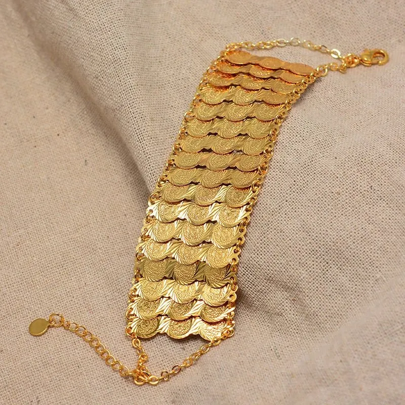 Gold Coin Bangles & Bracelets for Women and Men – African Jewelry Gifts