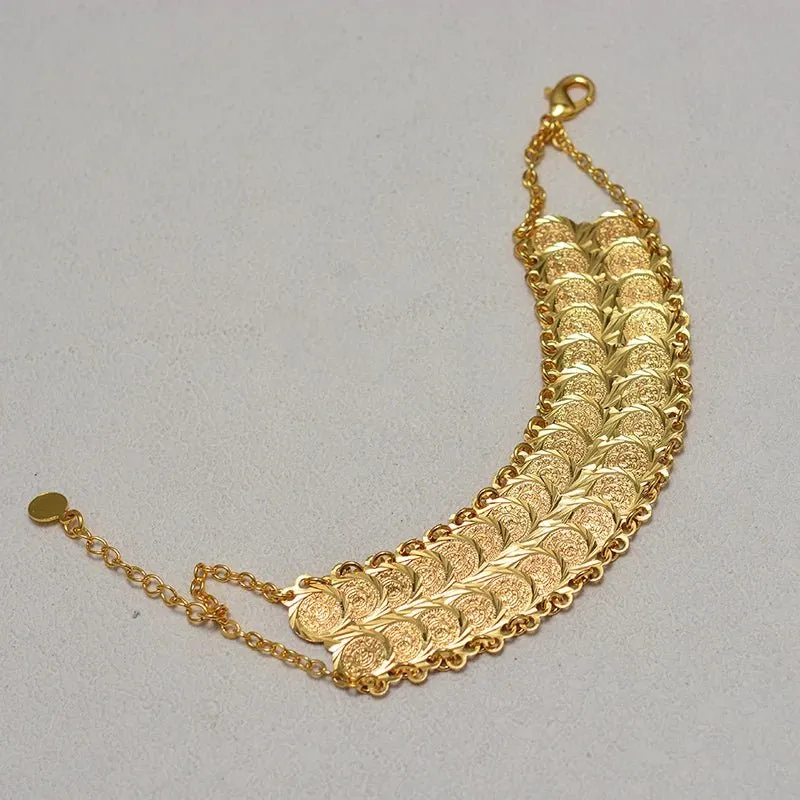 Gold Coin Bangles & Bracelets for Women and Men – African Jewelry Gifts