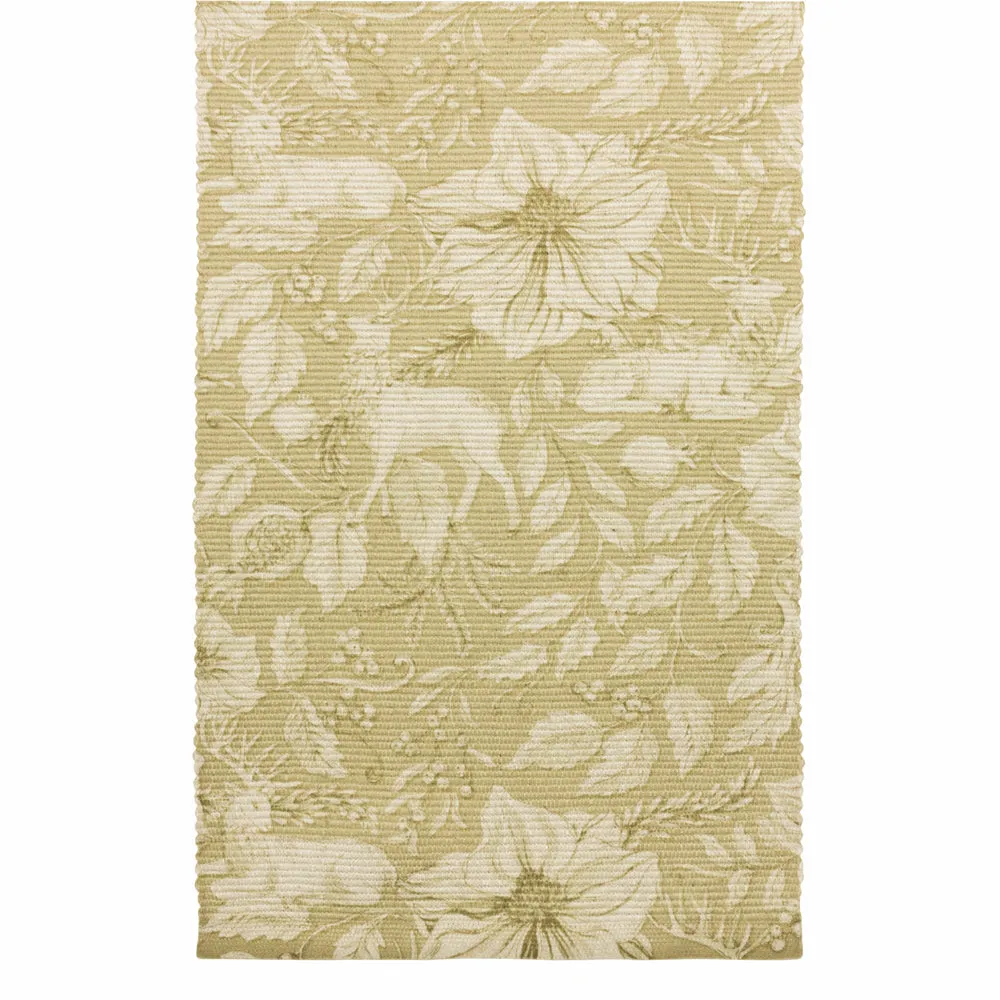 Gold Stag Christmas Festive Table Runner Gold