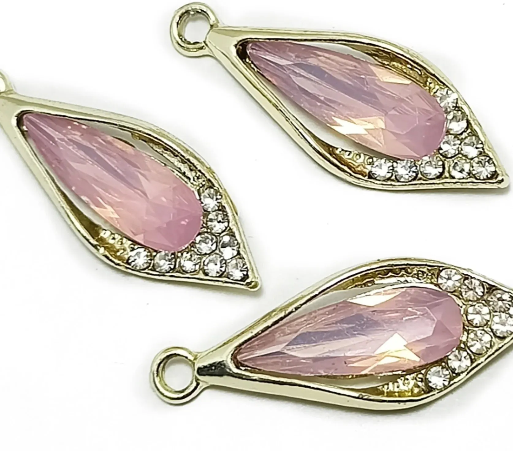 Golden & Light Pink Jewelry Charms