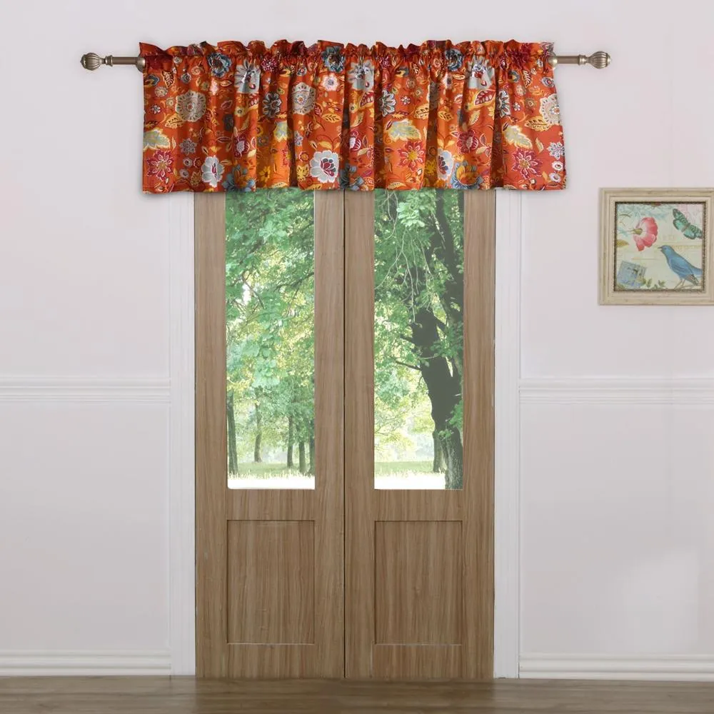 Greenland Home Fashion Astoria Window Valance With 2" header 3" rod pocket - Spice 84x19"