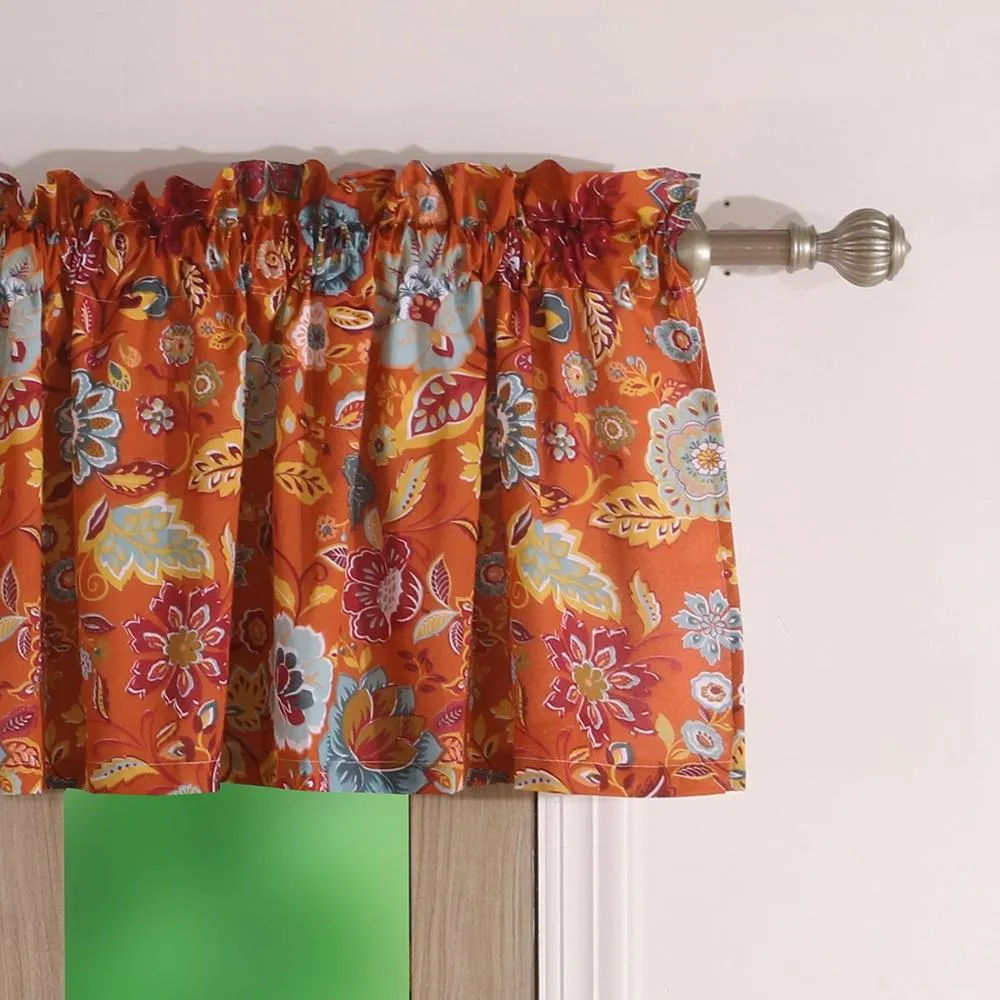 Greenland Home Fashion Astoria Window Valance With 2" header 3" rod pocket - Spice 84x19"