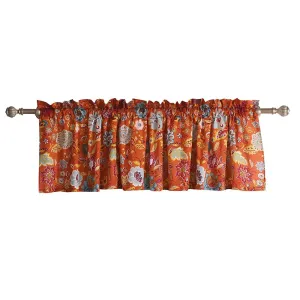 Greenland Home Fashion Astoria Window Valance With 2" header 3" rod pocket - Spice 84x19"