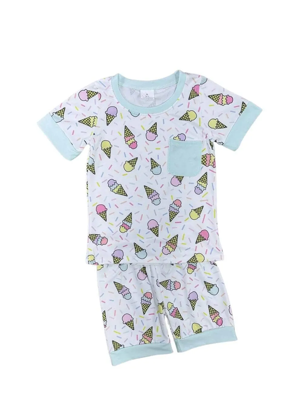 Ice Cream All Night Girls Short Sleeve Pajama Set