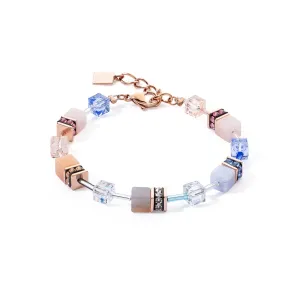 Light Blue and Beige Cube Bracelet