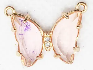 Light Pink Butterfly Glass Charms