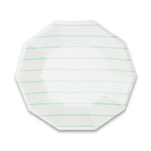 Mint Frenchie Striped Large Plates