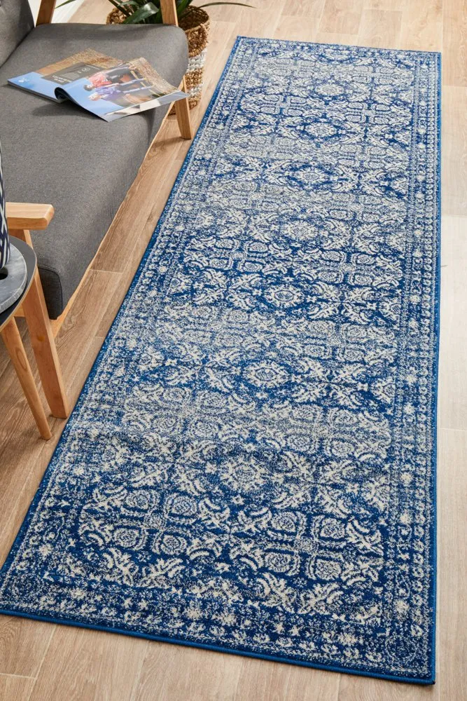 Mirage 358 Runner Rug (Navy) by Rug Culture