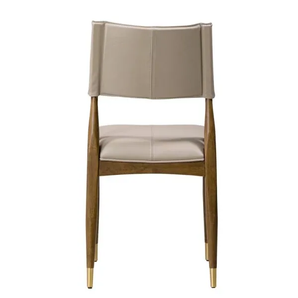 Modern Beige Leather Armless Dining Chair