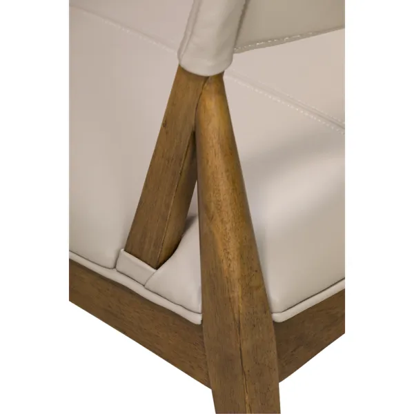 Modern Beige Leather Armless Dining Chair