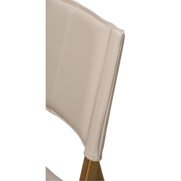 Modern Beige Leather Armless Dining Chair