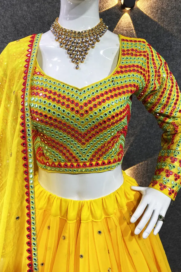 online shopping yellow lehenga for haldi with price