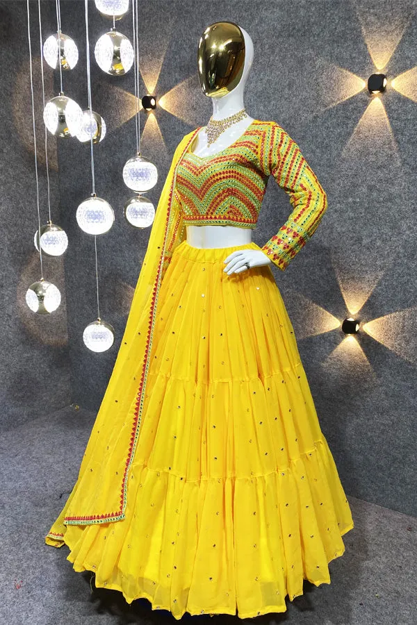 online shopping yellow lehenga for haldi with price