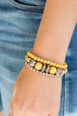 Paparazzi Bracelet ~ Desert Blossom - Yellow