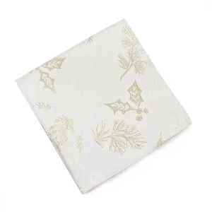 Peggy Wilkins Winter Hedgerow Champagne & Gold Napkin