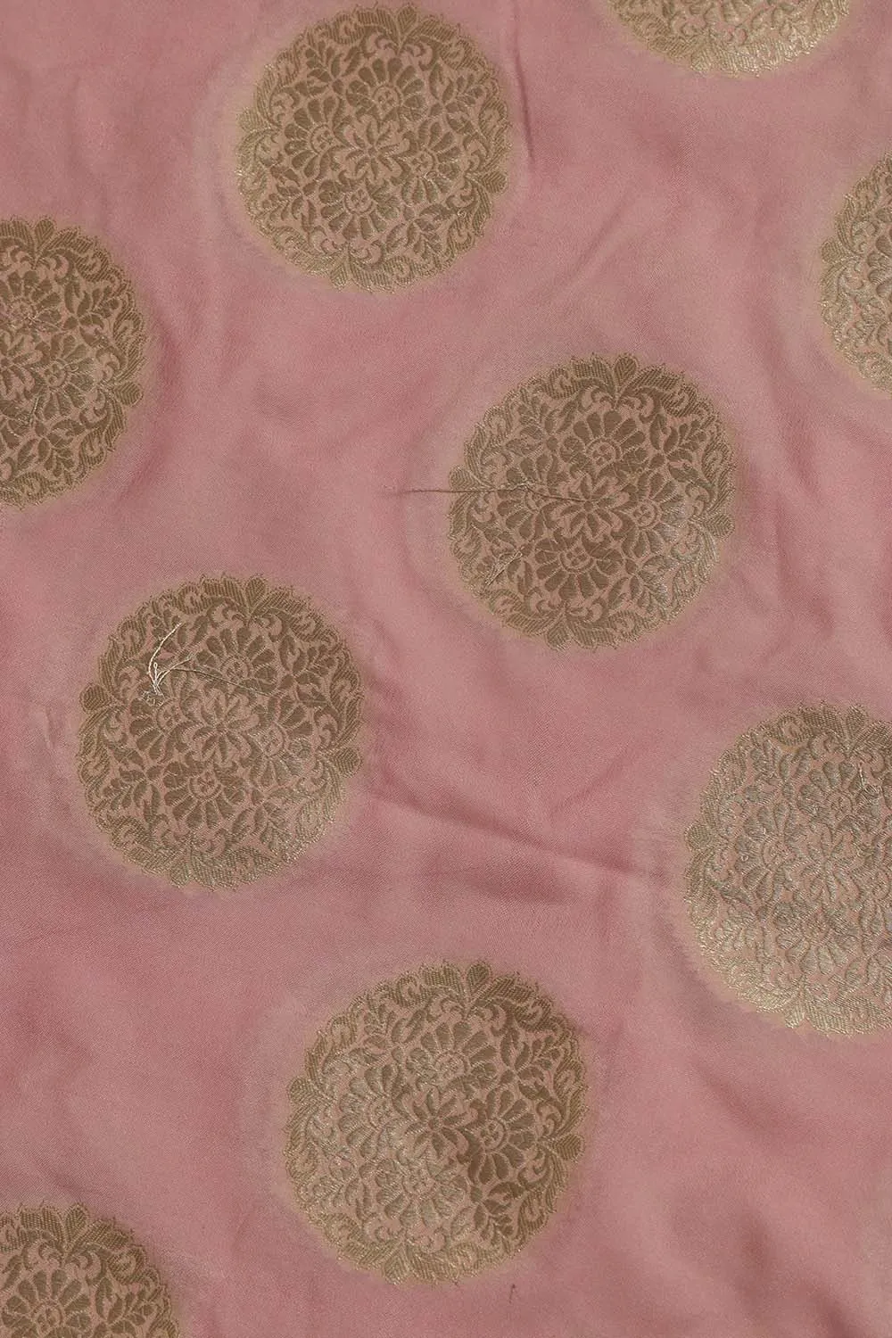Pink Banarasi Silk Suit With Pink Banarasi Organza Dupatta