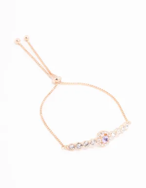 Purple Halo Czech Bohemia Crystal  Toggle Bracelet