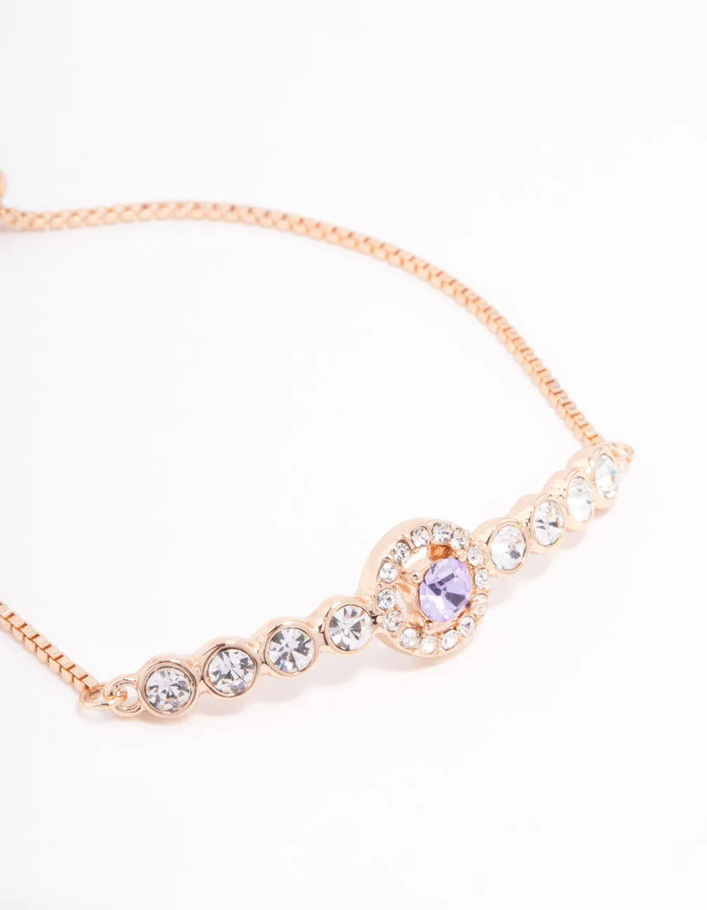 Purple Halo Czech Bohemia Crystal  Toggle Bracelet