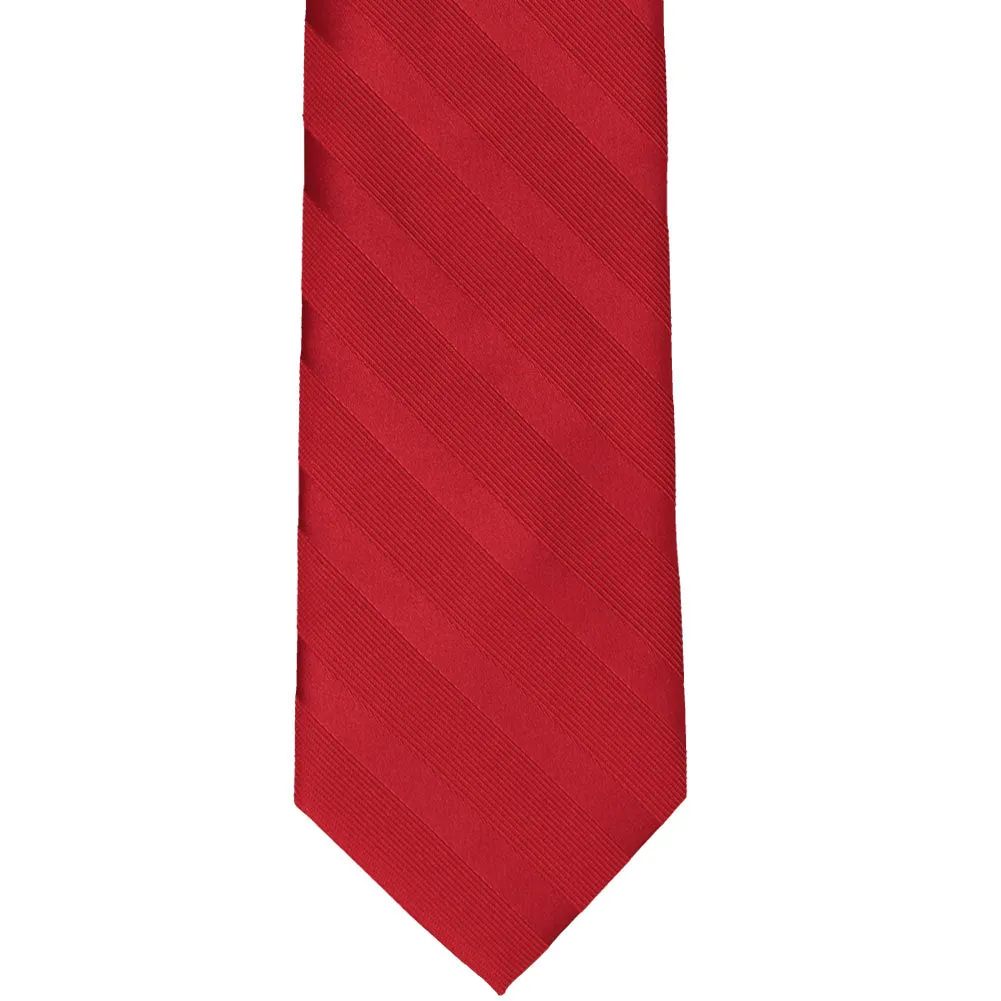Red Elite Striped Necktie