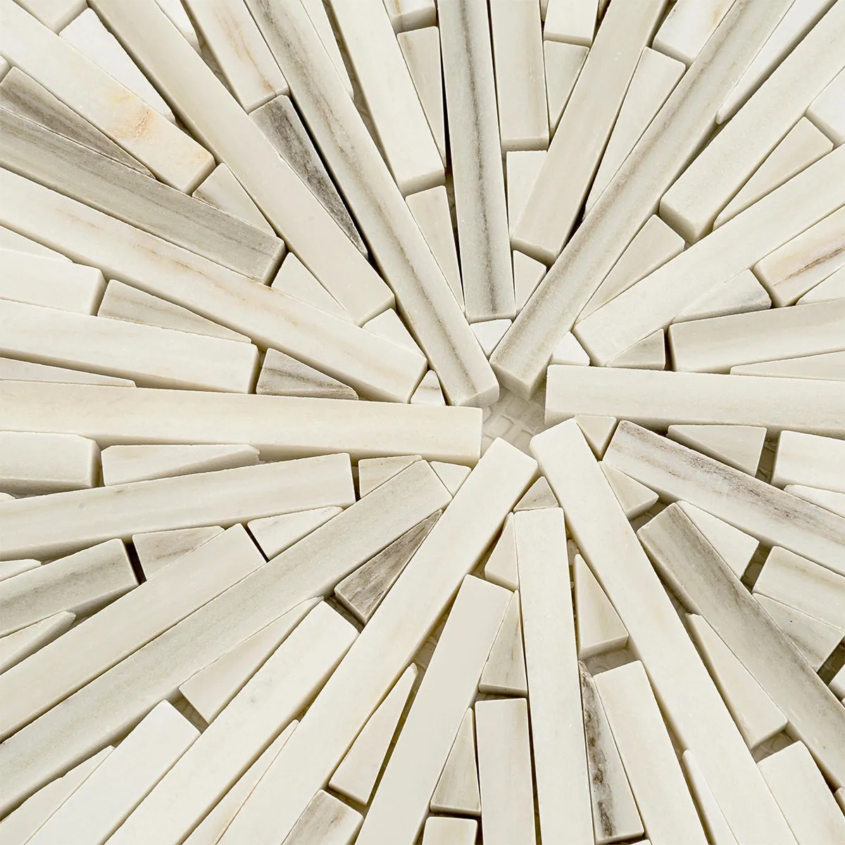 Santorini Beige Spoke Hexagon Marble Mosaic Tile